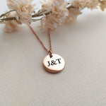 Me & You intial Disk necklace