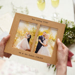 Solid Wood Double Aperture 6"x4"  Personalised Photo Frame