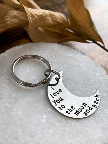 Love You to to moon and back keychain
