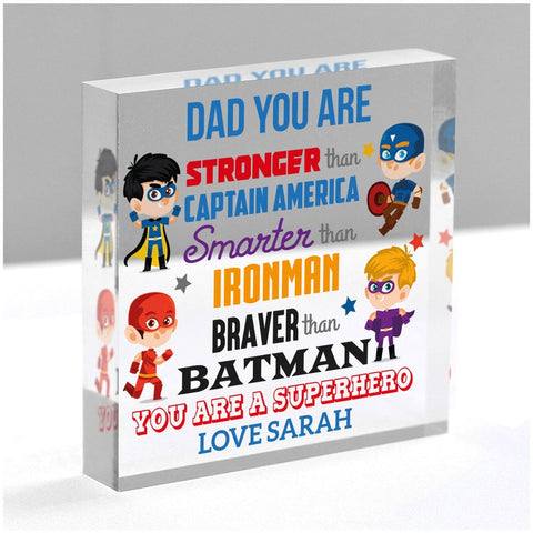 Daddy Hero Gifts, Personalised Superhero Gifts for Dad Daddy Grandad