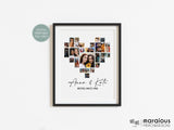 Bestie Custom Photo Heart Collage, Personalized Gift for Best Friend Female, BFF Gift Long Distance