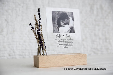 Instagram Style Personalized Photo Print with Flowers --  Anniversary Gift for Him