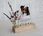 Instagram Style Personalized Photo Print with Flowers --  Anniversary Gift for Him