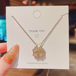 Clover 4 leaf Heart Magnet Necklace