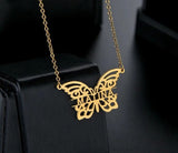 Butterfly Gold plated name necklace