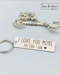 I Love You more metal keychain