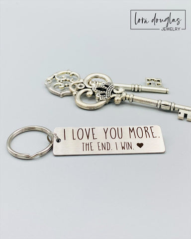 I Love You more metal keychain