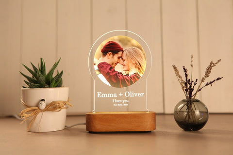Personalized Night Light with Your Photo Romantic Gift for