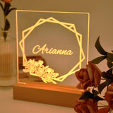 Name Led lamp with wooden base