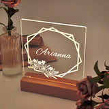 Name Led lamp with wooden base