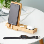 Personalized Apple iPhone, Airpods & Watch Charging Stand | Personalized Apple Accessories Docking Station | Gift For Him |