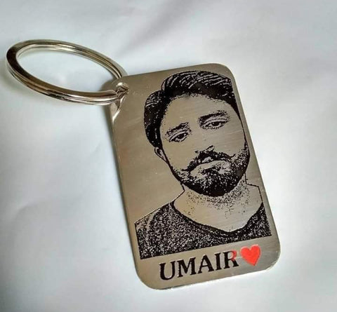 Photo Metal Keychain with Name