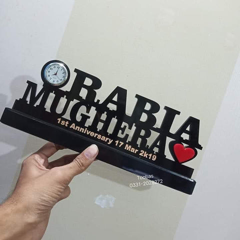 Double layer Acrylic Name clock