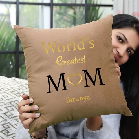 Worlds Greatest Mom Foil cushion